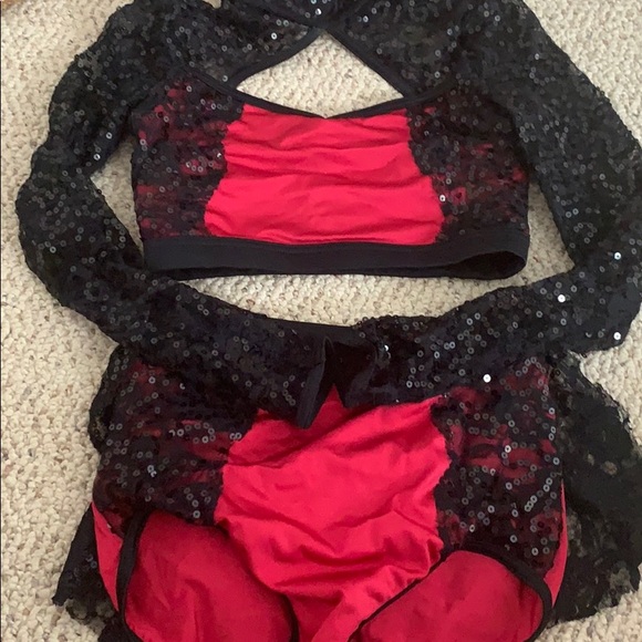red and black jazz costume